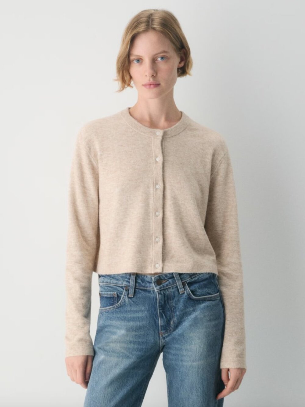 NWT Aritzia Wilfred SoftSpoke Sicily Cardigan Cropped Knit Sweater Old Money
